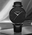 Relógio Genebra Quartzo Preto + 3 Pulseiras Couro